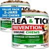 2 Pack Flea and Tick Prevention for Dogs Chewables Natural Dog Flea and Tick Treatment Chewable Flea and Tick Chews for Dogs Soft Oral Flea Pills for