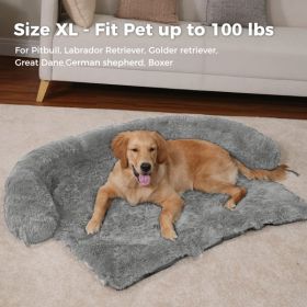 Dog Bed Large Sized Dog, Fluffy Dog Bed Couch Cover, Calming Large Dog Bed, Washable Dog Mat for Furniture Protector,Perfect for Small, Medium and Lar (Color: As Picture)